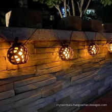 Garden Yard Fence Patio Terrace Outdoor Lantern Solar Flame Lantern String Lights